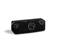 Smile Pencil Case Lightweight Small Aesthetic Pen Case Office College School Storage Bag Pouch Holder Box Organizer Makeup Pouch Cosmetic Bag Cute Pencil Case for Girls Boys Kids (Black)