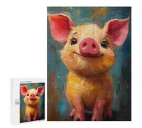Smile Pig Painting - Decorative Jigsaw for Grown-Ups, 500 PCS, Winter Gift - for A Rewarding Weekend Challenge