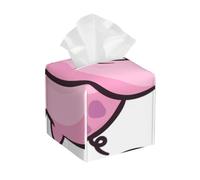 Smile Pink Pig Print Tissue Box Cover, Leather Tissue Holder Decorative Tissue Box Holder For Kitchen, Bathroom
