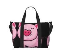 Smile Pink Pig Printed Travel Duffel Bag Foldable Gym Duffel Bag Suitable for Travel Work Gym etc