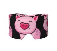 Smile Pink Pig Velcro Design Blackout Warm Eye and Ear Muffs for Side Sleepers Night Sleep Work Nap Travel Yoga