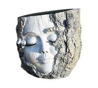 Smile Planter, Resin Head Pot for Plants, Weatherproof Vase with Sturdy Design, Balcony Decoration Feature, Compact Tool, Home Accessory, Plant Accessory for Living Room, 5.12x5.12x4.92 inches