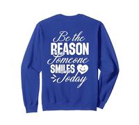 Smile Positive Mental Health Message, Spread Positivity Sweatshirt, Adult Unisex, Royal Blue, X-Large