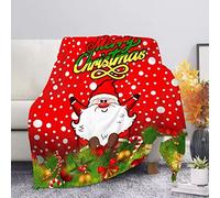 Smile Santa Claus Pattern Sofa Novelty Blanket Women Men Kids Winter Warm Blacket for Ugly Christmas