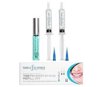 Smile Science Peroxide-Free Teeth Whitening Gel Syringes Refill Kit for Sensitive Teeth - Professional Syringes + Vegan Stain Remover Gel | Enamel Safe | Harley Street Formula | Requires LED Light