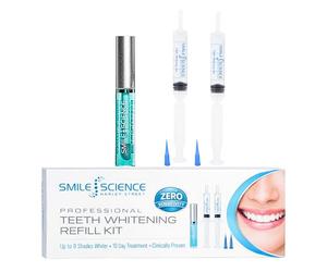Smile Science Peroxide-Free Teeth Whitening Gel Syringes Refill Kit for Sensitive Teeth - Professional Syringes + Vegan Stain Remover Gel | Enamel Safe | Harley Street Formula | Requires LED Light