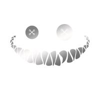 Smile Sticker - Waterproof Creative Car Sticker Smiling Face Wall Sticker for Car Interior Window | Laptop, Luggage, Truck, silver, Siehe Beschreibung, See description