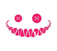 Smile Sticker - Waterproof Creative Car Sticker Smiling Face Wall Sticker for Car Interior Window | Laptop, Luggage, Truck, Pink, Siehe Beschreibung, See description