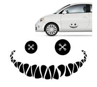 Smile Sticker - Waterproof Creative Car Sticker Smiling Face Wall Sticker for Car Interior Window | Laptop, Luggage, Truck, black, Siehe Beschreibung, See description