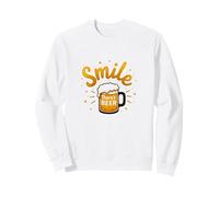 Smile Theres Craft Beer: Fun Brew Lovers Art Print Sweatshirt, Adult Unisex, White, Small