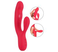 Smile Thumping Rabbit - Rechargeable 3-Motor Vibrator (Red)
