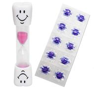 Smile Toothbrush Timer & 10 Disclosing Tablets (Pink)