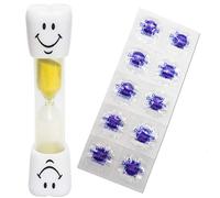 Smile Toothbrush Timer & 10 Disclosing Tablets (Yellow)