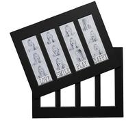 SMILE&WAVE Photo Frame Mats For 2x6 Photo Booth Strips - 8.5x11 Matboard Fits 4 Photobooth Pictures - DIY Cut to Fit 8x10, 5x7 Photo Picture Frame (Black (Set of 2)) (Black (Set of 2))