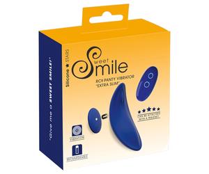 Smile - wearable extra-thin, remote-controlled knicker vibrator (blue)