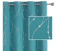SMILE WEAVER Turquoise Blackout Curtains for Bedroom 108 Inch Long,Room Darkening Soft Thick Thermal Insulated Light Blocking Window Drapes for Living Room/Nursery 2 Panels,Teal Green