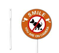 Smile You Are on Camera Funny Dog Poop Sign, Pick Up Your Dog Poop Signs for Lawn, Do Not Poop In Yard Dog Signs,23X23CM Sturdy Aluminum Sign, Rust Free, Weatherproof
