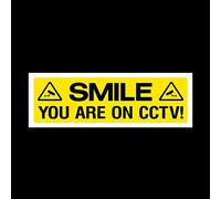 Smile you are on CCTV Plastic Sign with double sided fixing tape - Security, Camera, Closed Circuit TV, Warning Safety (MISC3)