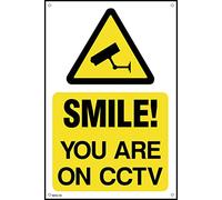 Smile You Are on CCTV Sign - 200mm x 300mm - 3mm Metal Composite Drilled Sign (MISC16)