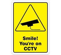 Smile You‘Re On Cctv Restriction Alert Warning Metal Sign Aluminum Signs for Outdoors Use Yard Farm Fence Home Wall Decor 8x12 inch