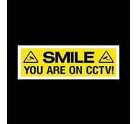 Smile your are on CCTV Sign 150mm x 50mm - Self Adhesive Sticker (MISC3)