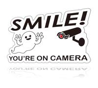 Smile You're on Camera Stickers for Business | Self-Adhesive, Laminated for Ultimate UV Protection, Fade Resistance, Security Camera Sign for Business, CCTV, Home