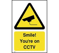 Smile! You're On CCTV Sign - 100mm x 150mm - Self Adhesive Sticker (S25)