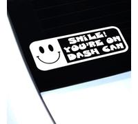 Smile You're On Dash Cam Bumper Sticker, Dash Cam Window Sticker, Dash Cam Recording for Cars Sticker, Vinyl Decal, Funny Car Dash Cam Sticker (130mm x 45mm (Lx))