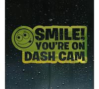 Smile Youre Your on Dash Cam Camera Car Sticker Fluorescent Yellow Chrome Decal