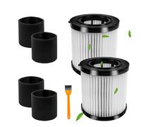 Smilefil 2-Pack DCV5801H HEPA Replacement Filters Compatible with DEWALT DCV580H (Cordless) & DCV581H 20V MAX Wet/Dry Vacuum, Washable & Reusable with 4 Foam Sleeve Filters & 1 Brush