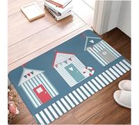 SMILEFUN By The Sea Beach Huts Doormat Carpet Mat Rug Polyester Non-Slip Floor Decor Bath Bathroom Kitchen Balcony 40 * 60 washable