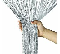 Smilegirl String Door Curtain Fly Insect Bug Screen String Doorways Divider Glitter Retro Tassel Doors Doorways Dividers Window Curtain Panel Party Decorations (Grey)
