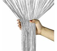 smilegirl String Door Curtain Fly Insect Bug Screen String Doorways Divider Glitter Retro Tassel Doors Doorways Dividers Window Curtain Panel Party Decorations (White)