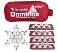 Smilejoy Triangle Domino Game,with Brass Spinners in Travel Canvas Bags