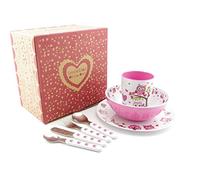 SmileKIDZ ~ OLIVIA OWL ~ Deluxe 7 Piece Eating Set ~ Includes Plate, Bowl, Tumbler and 4 Piece Cutlery Set