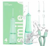 Smilekit® Water Flosser | Electric Flosser | Portable Irrigator | Rechargable Irrigator | Dentist Approved | 60 Day Battery | USB-C Charging | 4 Modes | 3 Colour Choices (Green, One Size)