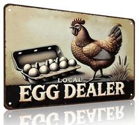Smilelife Funny Chicken Gifts Relax Local Egg Dealer Tin Sign for Home Farm Chicken Coop Farmhouse Kicthen Garden Decor 8 X 12 Inch (3522)