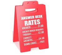 Smilelife White Elephant Gifts Christmas Stocking Stuffers Funny Team Office Gifts Answer Desk Rates Desk Sign Cubicle Decor for Coworker Teammate Employee Boss Gag Gift