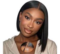 Smilenice 200% Density 9x6 HD Lace Human Hair Natural Black Wig 10 Inch