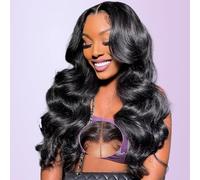Smilenice 200% Density 9x6 HD Lace Human Hair Natural Black Wig 16 Inch