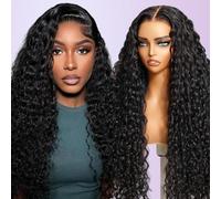 Smilenice Water Wave Human Hair Wig For Black Women, 13x6 HD Lace Front Wigs 180 Density, Curly Wig Pre Plucked With Baby Hair, Brazilian Glueless Wig Human Hair 22 Inch