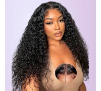 Smilenice Water Wave Human Hair Wig For Black Women, 9x6 HD Lace Front Wigs 180 Density, Curly Brazilian Virgin Wear and Go Glueless Wig Human Hair Pre Plucked Pre Cut With Natural Hairline 22 Inch