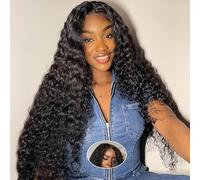 Smilenice Water Wave Human Hair wig For Black Women, Glueless Wig Human Hair Pre Cut 5x6 HD Lace Front Wigs 180 Density, Pre Plucked Wear And Go Glueless Wigs 32 Inch