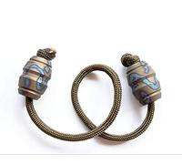 SmilePunk TC4 Begleri EDC Parachute Cord Lanyard Bead Pendant Finger Sport Toy Tubbiness Burn Blue