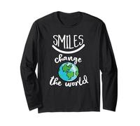 Smiles Change The World Earth Day Teacher Long Sleeve T-Shirt