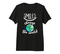 Smiles Change The World Earth Day Teacher Premium T-Shirt