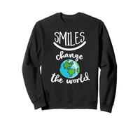 Smiles Change The World Earth Day Teacher Sweatshirt