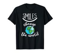 Smiles Change The World Earth Day Teacher T-Shirt