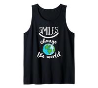 Smiles Change The World Earth Day Teacher Tank Top