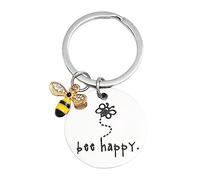 Smileshiney Bee Keychains, Bee Pendant Keychains, Bee Key Ring Animal Key Chain, Bee Day Theme Party Favors for Kids Boys
